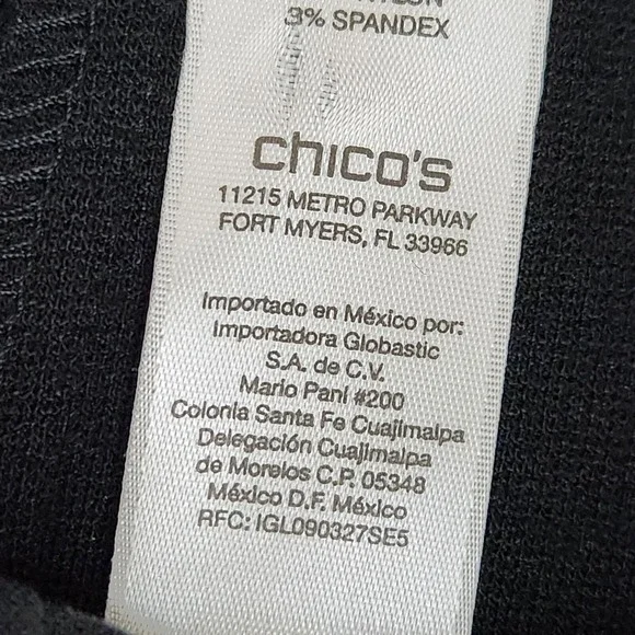 CHICO'S‎ Abbey Pieced Black Faux-Leather Front Knit Pants Elastic Women's SZ S/4 - Picture 11 of 15